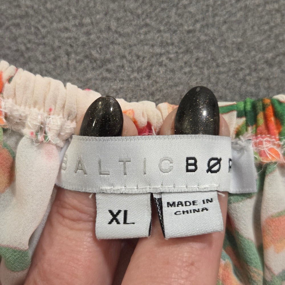 Baltic Born Floral Tiered Maxi Dress Women XL Boho Tropical Ruffle Resort Beach - Picture 8 of 11